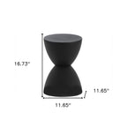 Black Heavy Duty Plastic Hourglass Outdoor Side Table - 17-inch