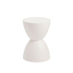 White Heavy Duty Plastic Hourglass Indoor Outdoor Side Table - 12-inch