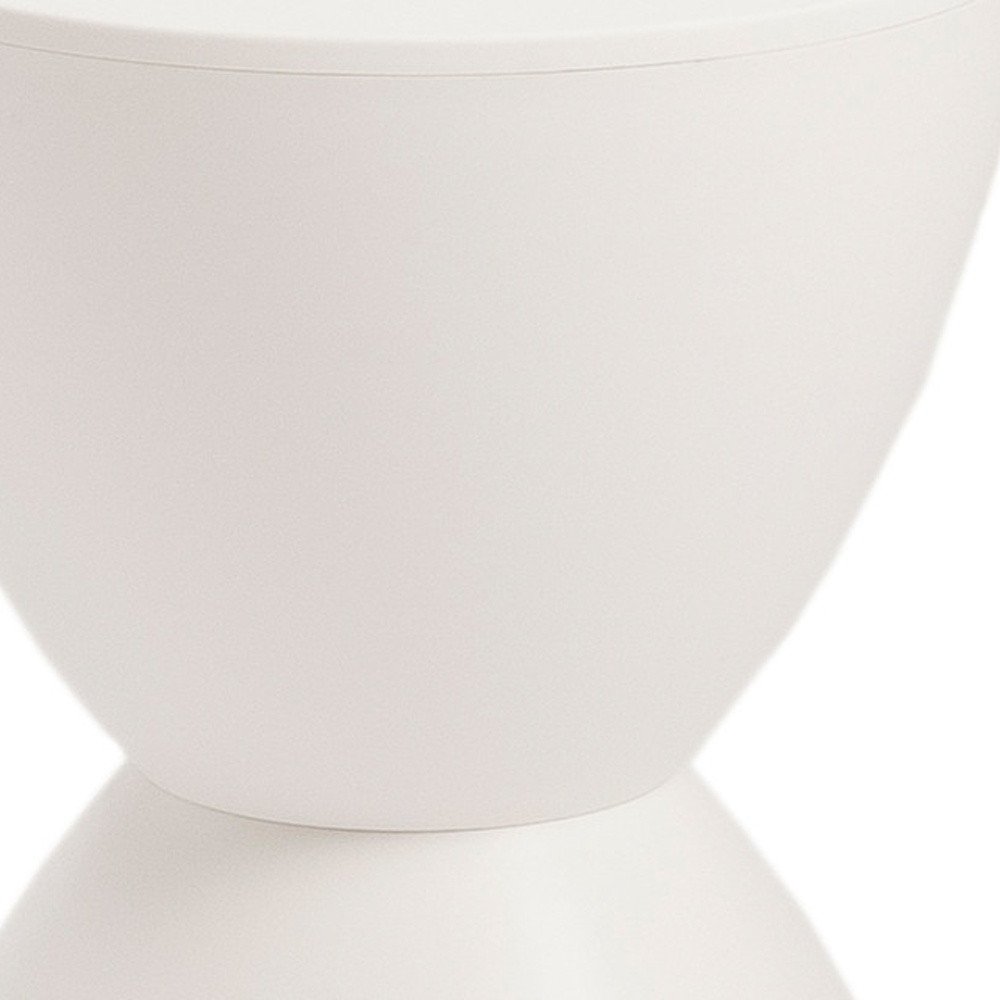 White Heavy Duty Plastic Hourglass Indoor Outdoor Side Table - 12-inch