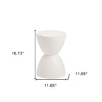 White Heavy Duty Plastic Hourglass Indoor Outdoor Side Table - 12-inch