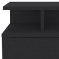 Black Wood One Drawer Floating Nightstand - 14-inch