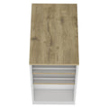 Natural and White Wood Kitchen Island with Storage - 36-inch