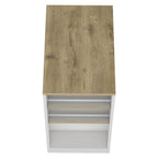 Natural and White Wood Kitchen Island with Storage - 36-inch
