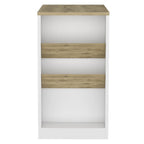 Natural and White Wood Kitchen Island with Storage - 36-inch