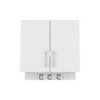 White Wood Wall Mounted Utlity Cabinet with Two Doors - 26-inch