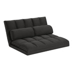 Gray Futon Convertible Sleeper Loveseat and Toss Pillows - 45-inch