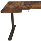 Adjustable Brown and Black L Shape Computer Desk - 59-inch
