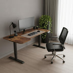 Adjustable Brown and Black L Shape Computer Desk - 59-inch