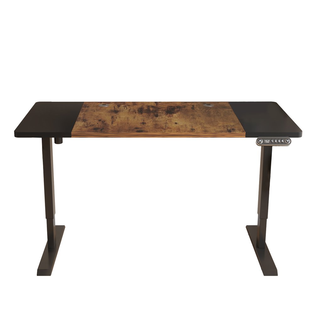 Adjustable Brown and Black Standing Desk - 63-inch