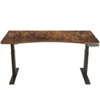 Adjustable Brown and Black Wood and Stainless Steel Rolling Standing Desk