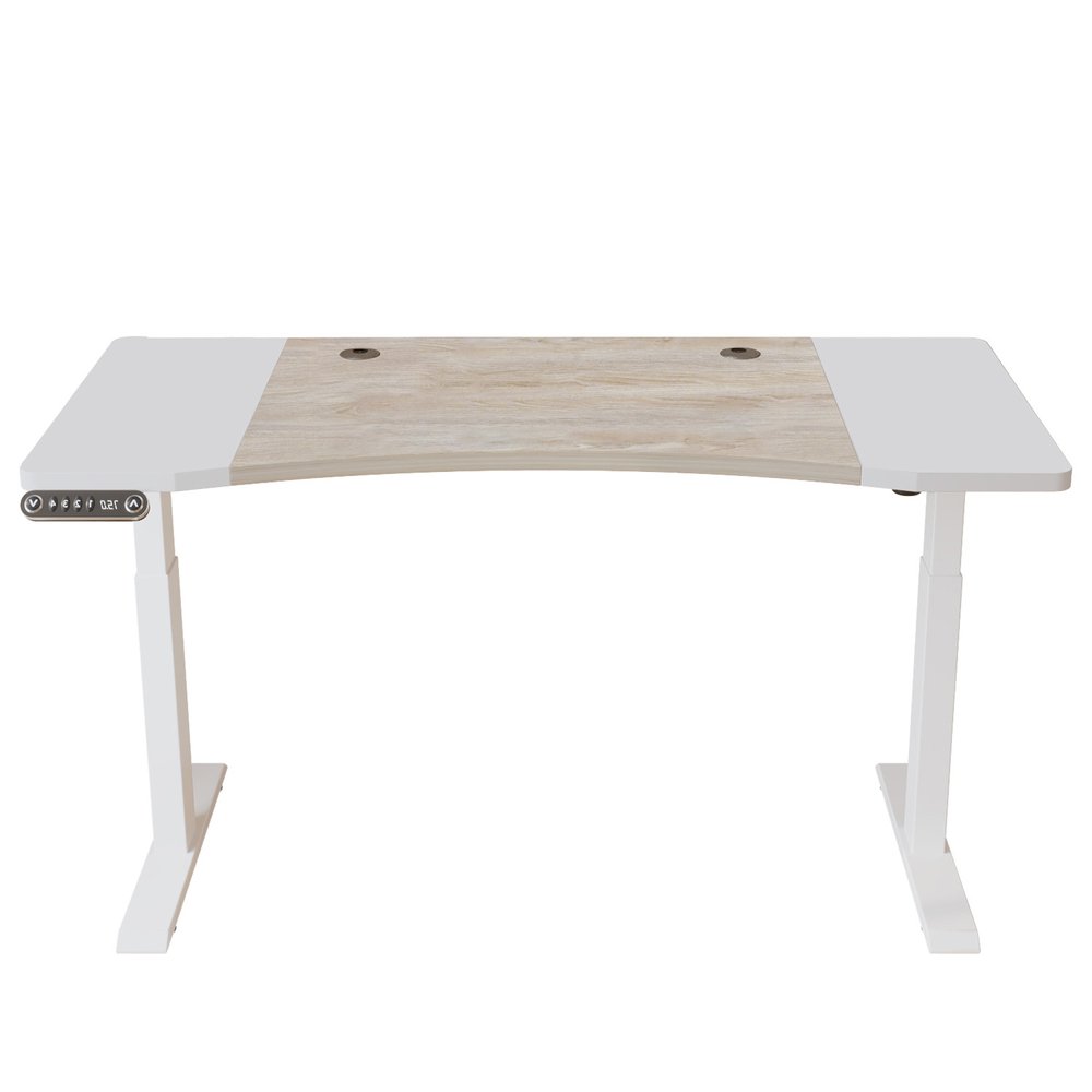 Adjustable Brown and White Standing Desk - 63-inch