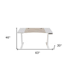 Adjustable Brown and White Standing Desk - 63-inch