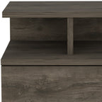 Brown Wood One Drawer Floating Nightstand - 14-inch