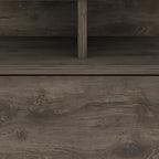 Brown Wood One Drawer Floating Nightstand - 14-inch