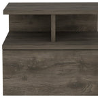 Brown Wood One Drawer Floating Nightstand - 14-inch