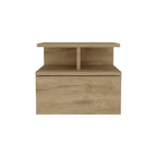 Beige Wood One Drawer Nightstand - 12-inch