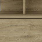 Beige Wood One Drawer Nightstand - 12-inch