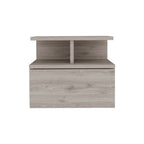 Light Gray Wood One Drawer Nightstand - 12-inch