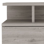 Light Gray Wood One Drawer Nightstand - 12-inch