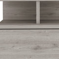 Light Gray Wood One Drawer Nightstand - 12-inch