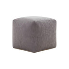Gray Chenille Cube Pouf Ottoman - 18-inch