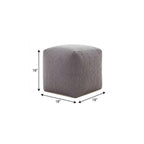 Gray Chenille Cube Pouf Ottoman - 18-inch