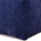 Gray Chenille Cube Pouf Ottoman - 18-inch