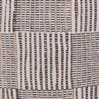 Brown Cotton Cube Geometric Pouf Ottoman - 18-inch