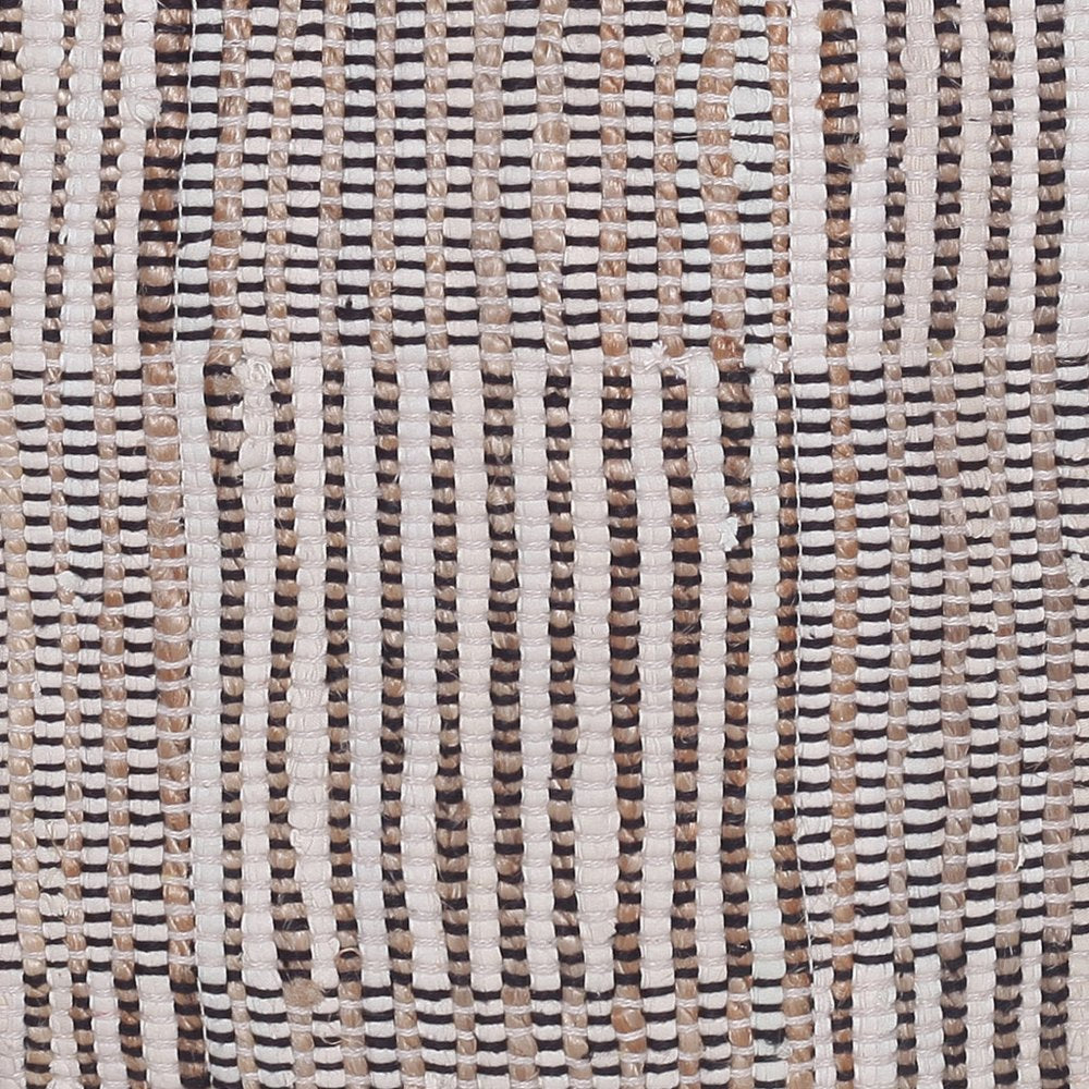 Brown Cotton Cube Geometric Pouf Ottoman - 18-inch