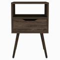 Brown Wood One Drawer Nightstand - 25-inch