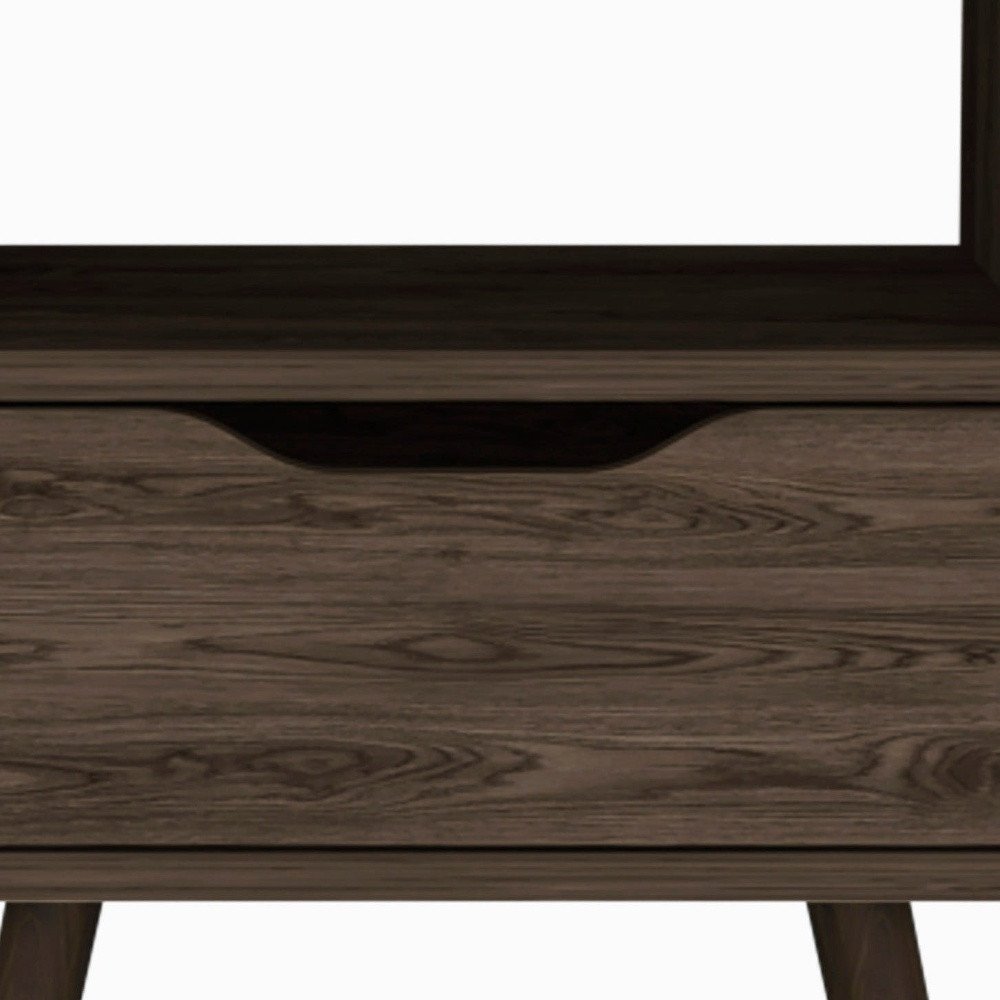 Brown Wood One Drawer Nightstand - 25-inch