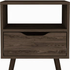 Brown Wood One Drawer Nightstand - 25-inch