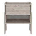 Light Gray Wood One Drawer Nightstand - 22-inch