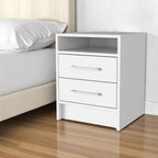 White Wood Two Drawer Nightstand - 20-inch