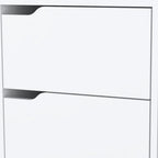 White Wood Two Drawer Nightstand - 20-inch