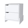White Wood Two Drawer Nightstand - 20-inch