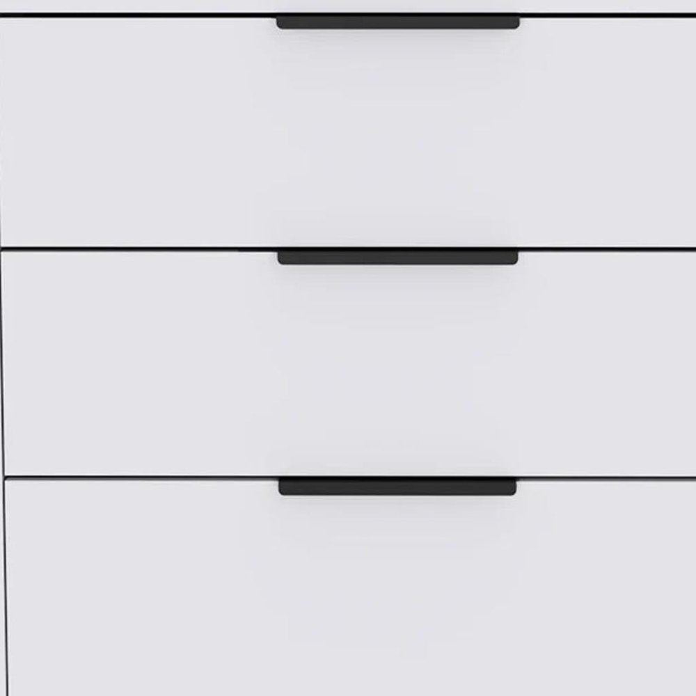 White Wood Three Drawer Dresser - 28-inch