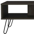 Espresso and Black Wood and Metal Coffee Table with Shelf - 40-inch