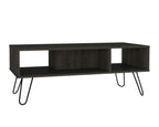 Espresso and Black Wood and Metal Coffee Table with Shelf - 40-inch