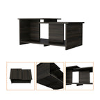 Espresso Wood Coffee Table with Shelf - 35-inch