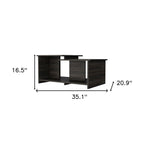 Espresso Wood Coffee Table with Shelf - 35-inch