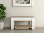 Oak and White Storage Bench with Flip Top - 40-inch