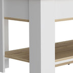 Oak and White Storage Bench with Flip Top - 40-inch