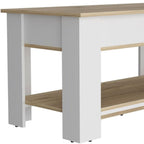 Oak and White Storage Bench with Flip Top - 40-inch