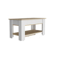 Oak and White Storage Bench with Flip Top - 40-inch