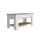 Oak and White Storage Bench with Flip Top - 40-inch