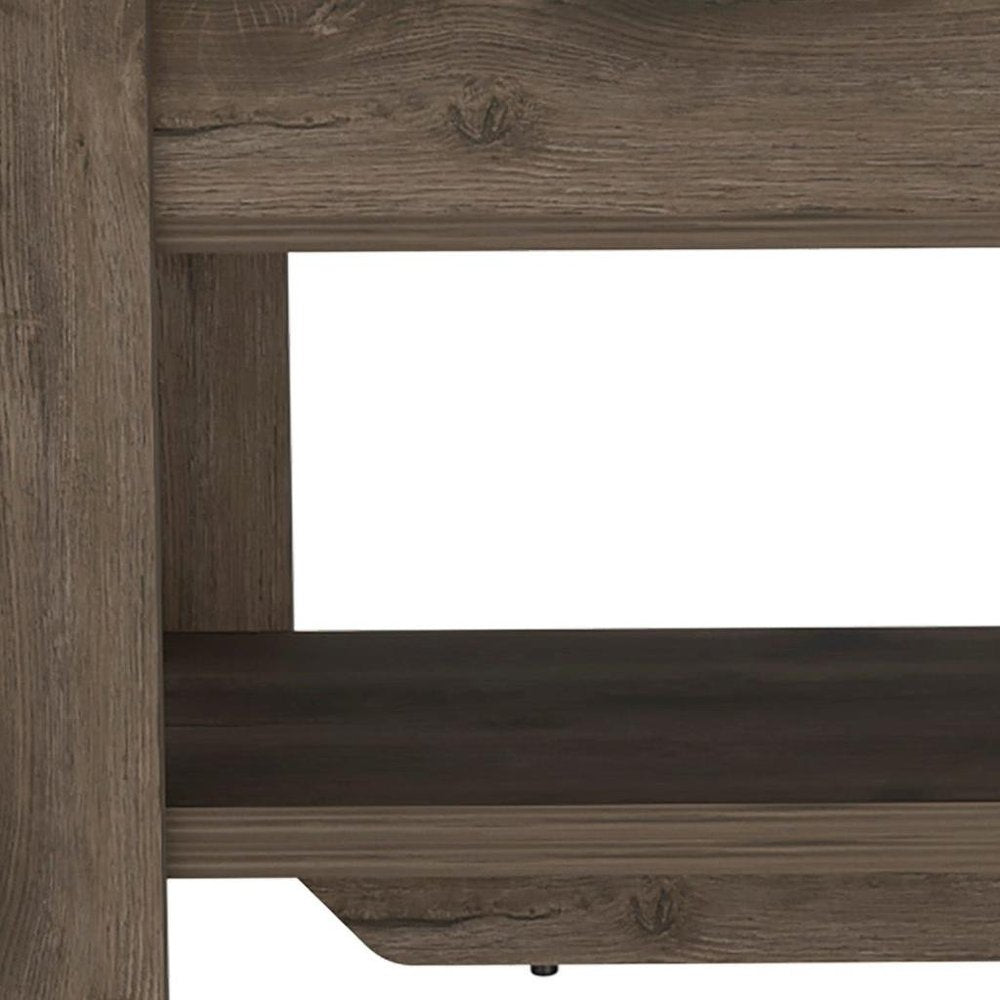Dark Brown Storage Bench with Flip Top - 40-inch