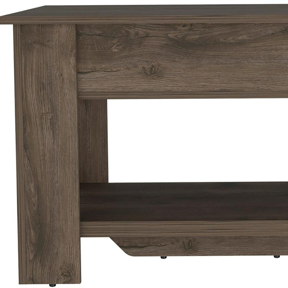 Dark Brown Storage Bench with Flip Top - 40-inch