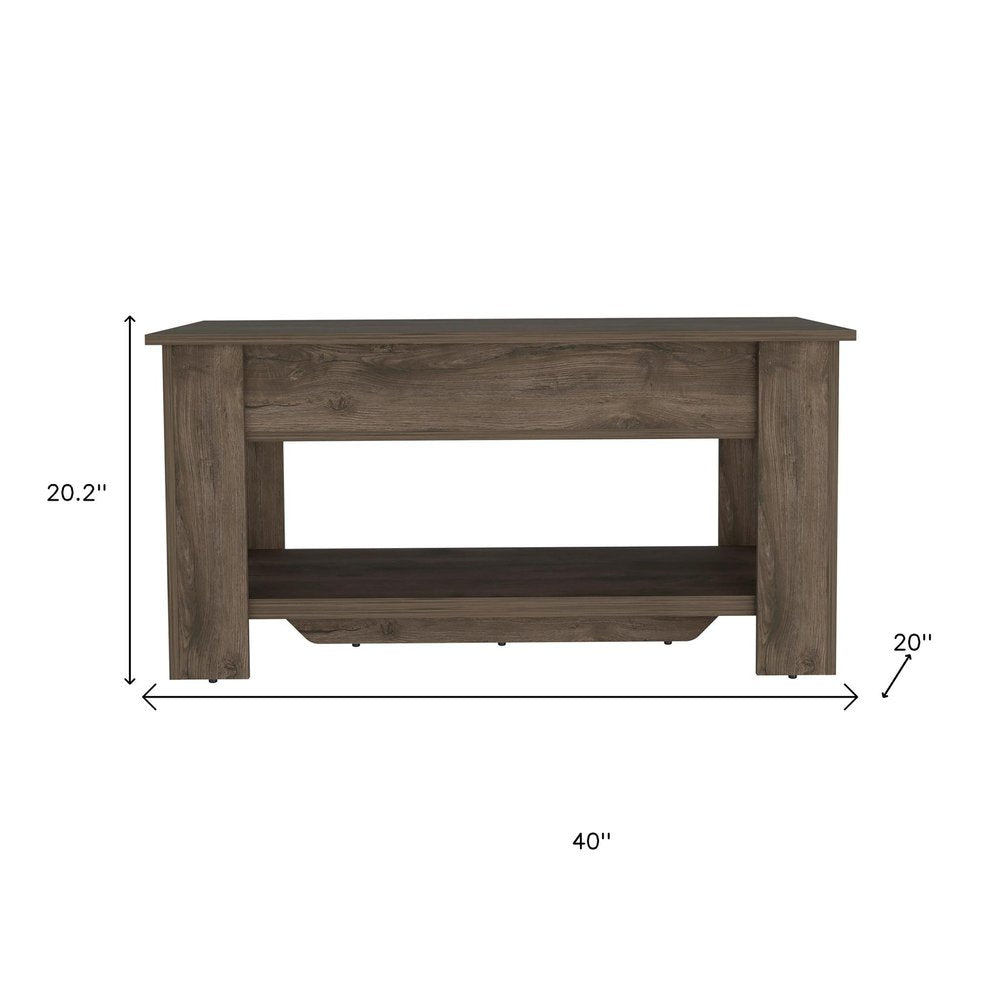 Dark Brown Storage Bench with Flip Top - 40-inch