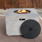 50000 Btu 35 Gray Aluminum Natural Gas Square Fire Pit Table with Cover